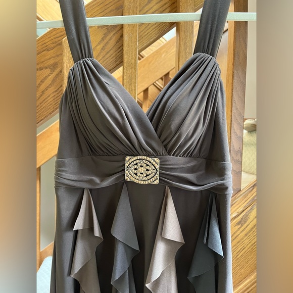 Brown Mini evening dress besty & adams size 4 - Picture 2 of 7